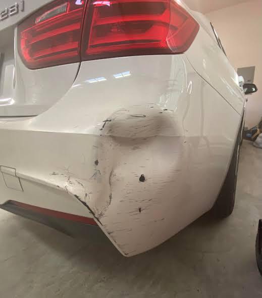Bumper Repair shown before repair